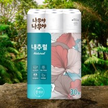 나무야 나무야 내추럴 30롤(3겹데코)화장지 27m x 1팩 30개 무향.무인쇄.데코엠보싱.비데겸용, 1개