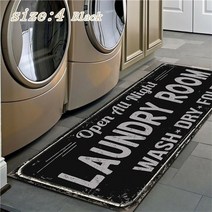 코스트코주방매트 다이소발매트 우드롤발판 현관 주방 타올 수건 규토 호텔 피로방지매트 라탄발매트 우드롤매트 배스매트 와플발매트 싱크대발매트 스탠딩매트 베란다러그 소프트발매트 욕실규조, 60cmx180cm, 런드리-블랙