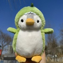펭귄 인형 피규어 장난감 생일선물 어른용 인형 귀여운 소녀 선물 생일 봉제 펭귄 남장, 펭귄 공룡 드레스 그린_18CM