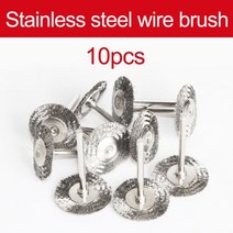 1inch 10pcs 로터리 브러시 샌딩 연마 로터리 도구 용 연삭 휠 브러시 25mm 라운드 울 펠트 액세서리, 10pc 스틸 와이어, 3mm 생크 포함