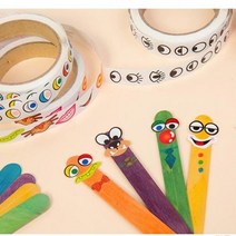 얼굴만들기 눈코입 롤스티커 꾸미기놀이 스크랩북, 컬러코