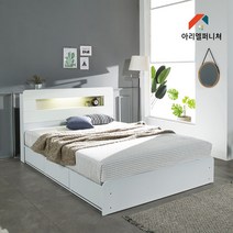 [ 아리엘퍼니쳐 ] 당일배송 유니온 대용량 벙커수납침대 지정일 배송 LED포함 ALQ 화이트, 퓨어메모리
