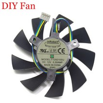 그래픽카드 Everflow-85MM T129215SU 4 핀 냉각 팬 교체 ASUS GTX 460 560 960 Mini RX570 HD 6790 그래픽, 01 DIY Fan