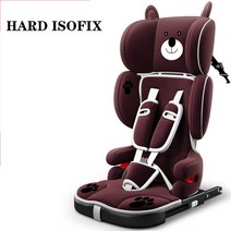 영유아 카시트 휴대용 유아용 어린이 자동차 좌석 접는 아기 안전 블루투스 음악 Isofix 래치 인터페이스 유아 1 ~ 12 세, 하드 아이소픽스 브라운