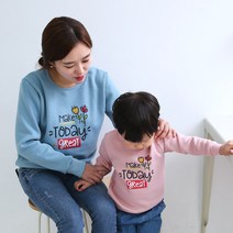 쥬스토리 가족티 기모 맨투맨 그뤠잇오늘