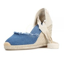 2021 9cm Sandalias Mujer 특별 제공 데님 샌들 Sapato Feminino Sapatos Mulher Espadrilles 웨지 For Ankle Strap