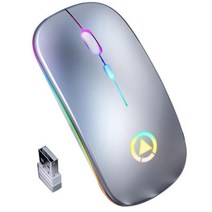 레이저 무선마우스 게이밍마우스 무선마우스추천 마우스 울트라 슬림 광학 무선 1600dpi USB 충전식 10m PC, 01 gray, 한개옵션1