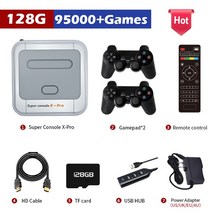 플스디지털에디션 슈퍼 콘솔 x 프로 레트로 비디오 게임 콘솔 pspps1n64dc용 tv 박스 게임 hd wifi 출력 듀얼 시스템 내장 117000+ 게임, pro-256g-2x무선, 나는 플러그