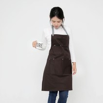 [앞치마와가운] 학원용 화방용 공방용 앞치마 바리스타 앞치마_MP01, 브라운