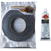 LavaLock Self Stick Kit １/2” x 1/8” Grey BBQ Smoker Gasket Black RTV Grill Sealer Hi-Temp, 1