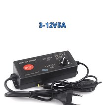 3-24V36V 2.5A 90W 12V8A 조정 가능한 어댑터 디스플레이 화면 28V30V3A 범용 충전기 어댑터 led 빛 노트북, 3-12V5A 60W_EU