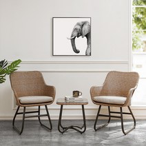 라탄 테이블 의자세트 베란다 야외 사이드 보조 부부테이블 이케아, 의자 1P+테이블, 브라운