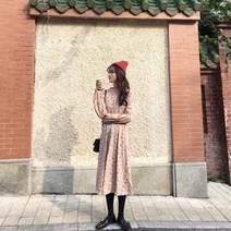Lovely gops3128c8cb 플라워원피스 리본원피스 쉬폰원피스 꽃무플라워원피스 리본원피스 쉬폰원피스 꽃무늬원피스 봄원피스 벌룬원피스 데일리코디룩