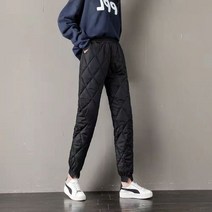 우모 바지 여성 위한 다운 코튼 패딩 퀼트 캐주얼 야외 겨울 하이 웨이스트 두꺼운 따뜻한 스트레이트 플러스 사이즈 하렘