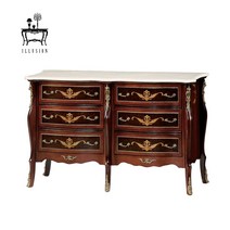 일뤼지옹 316 따오마 엔틱 3단 6칸 서랍장, 브라운_황옥상판