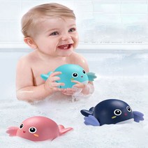 수영하는 아기고래 목욕장난감 욕조 목욕놀이 태엽 물놀이장난감 유아물놀이, 민트