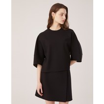 22SS [DEBUTANTE] 블랙 단색 7부소매블라우스 DLBL2B303BK