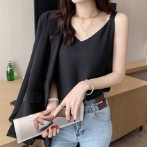 oshu / 여성 시원한 여름소재 베이직 브이넥 나시 블라우스