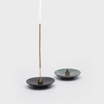 라임데일리 도자기 인센스 홀더 2P 세트, 블랙+브라운+골드