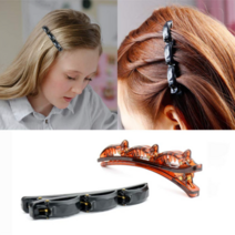 정수리앞머리볼륨연출 반묶음웨이브고정 내추럴컬링헤어핀클립집게, 베이직 블랙