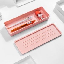 아트박스/델리 DELI 델리 누사인 사각 2단 펜접시 트레이 데스크정리, 핑크(NS024)