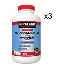 Kirkland Signature Glucosamine with MSM 글루코사민 375정 3병, 3