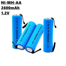 충전식 분무기 고압 압축 엔진 동력 연막 AA NiMH 배터리 1.2V 2600mAh 용접 조각 포함 전동 칫솔 전기 면도기 등에 적합, 07 20pcs