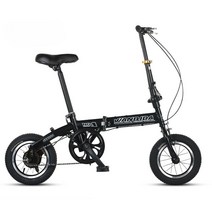 휴대가 간편한 12인치 초경량 접이식자전거 미니벨로 휴대용 여행용 접는자전거, A 블랙