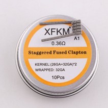 XFKM-신제품 사전 제작 코일 반 파손 융합 클랩톤 0.27ohm 32GA 히팅 와이어 RDA DIY 탱크 용 10 개, 09 stagg-fu-a1-10