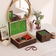 원목 공간박스 다용도수납장시리스 조향대 소가구 & 수납가구 브레드박스 오일거치대 보물상자 단단한 나무 데스크탑 보관 상자 베고니아 꽃 유리, 전체 대나무 흰색 유리 사각형 대형 33248cm