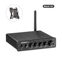 AIYIMA TPA3116 AMPLIFICADOR 서브 우퍼 오디오 블루투스 사운드 앰프 2.1 50WX2 100W HIFI TPA3116D2 디지털 파워 홈 앰프, Black With EU Plug