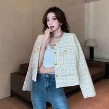 봄 가을 슬림핏 트위드 자켓