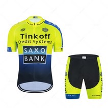 Saxo Bank Tinkoff 팀 사이클링 세트 트라이애슬론 자전거 의류 통기성 자외선 차단 산악 사이클링 의류 로파 시클리스모