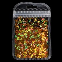 DIY 크리스탈 UV 에폭시 수지 금형 충전을위한 3D 홀로그램 네일 아트 장식 스파클 영어 편지 반짝이 조각, 05 5