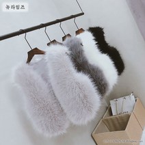 여우 모피 조끼 여자 퍼 트리밍 쇼트 슬림 퍼 베스트 코트녀 뉴타임즈+A25