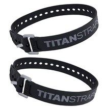TitanStraps Titan 산업용 스트랩 화물 자전거 정원 호스 목재 작업 프로젝트를 고정하기 위한 안전 세트 31.8kg70파운드 하중 63.5cm25인치 길이 플루오르 오, Black