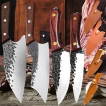핸드메이드 고기칼 주방 중식도 정육칼 다용도 캠핑 나이프바이킹 정육점 칼 수제 낚시 필레 앰프 bait knife 일본 요리사 칼 boning 부엌 캠핑 칼 고기 식칼 커버, 4개