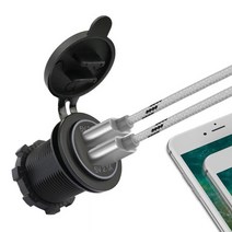 4.2A USB 충전 2포트 카라반 캠핑카 DIY 충전소켓 USB 볼트 메타 게이지 매립형 소켓, 쿠팡 충전2포트4.2A
