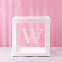 투명 상자 베이비 샤워 장식 풍선 웨딩 이벤트 파티 용품 세례식 해피 첫 번째 생일, 23 Alphabet Box W_01 25 cm Box