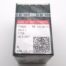 100PCS Groz Beckert DBX1 1738 16X257 JUKI DDL BROTHER db2와 호환되는 재봉틀 바늘, 01 8(60)