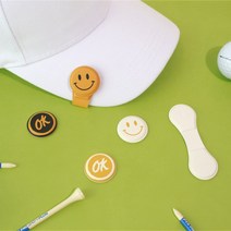 페니체 스마일 골프 볼마커 마그넷클립 세트, 옐로우