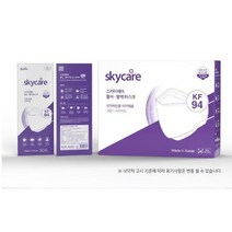 국산 국내생산 스카이 케어 KF94 대형 마스크 화이트 개별포장, 300매