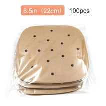 에어프라이어 50pcs 공기 프라이 기선 라이너 일회용 목재 펄프 논문 비 스틱 김이 나는 바구니 매트 36L 공기 프라이어에 대 한 베이킹 오일 종이 매트, CHINA, 22CM