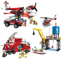 중국 레고 호환 장난감 블럭 시티 소방차 소방관 소방 헬리콥터 보트 비행기 계몽 2805, 2806