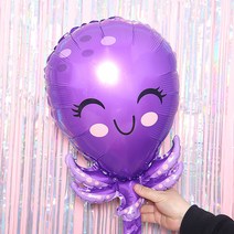 아기 문어 은박 풍선 홈 파티 테마 아이 생일 장식 바다 동물 물고기, 아기 문어 풍선