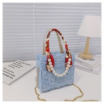 뜨개가방 만들기 망스티치 코바늘 가방뜨기 키트 DIY 버킷백 토트백, B.스퀘어 버킷백, 블루
