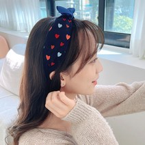 골덴 하트 봉봉 헤어밴드 리본 넓은 와이드 귀여운 여자 명품 고급 여성 컬러 예쁜 머리띠