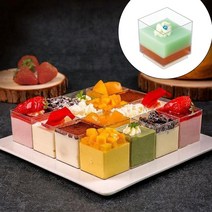 푸딩 전채 젤리 요구르트 주방 용품에 대 한 뚜껑 투명 플라스틱 무스 컵 10pcs 일회용 디저트 컵