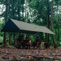 텐트 OneTigris FJORD TC 캠핑 타프 92 144ft 직사각형 테릴렌 코튼 패브릭 야외 부시크래프트 쉼터 37 타이 아웃 포인트, 1. RG