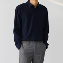 실키 미니멀 카라 셔츠